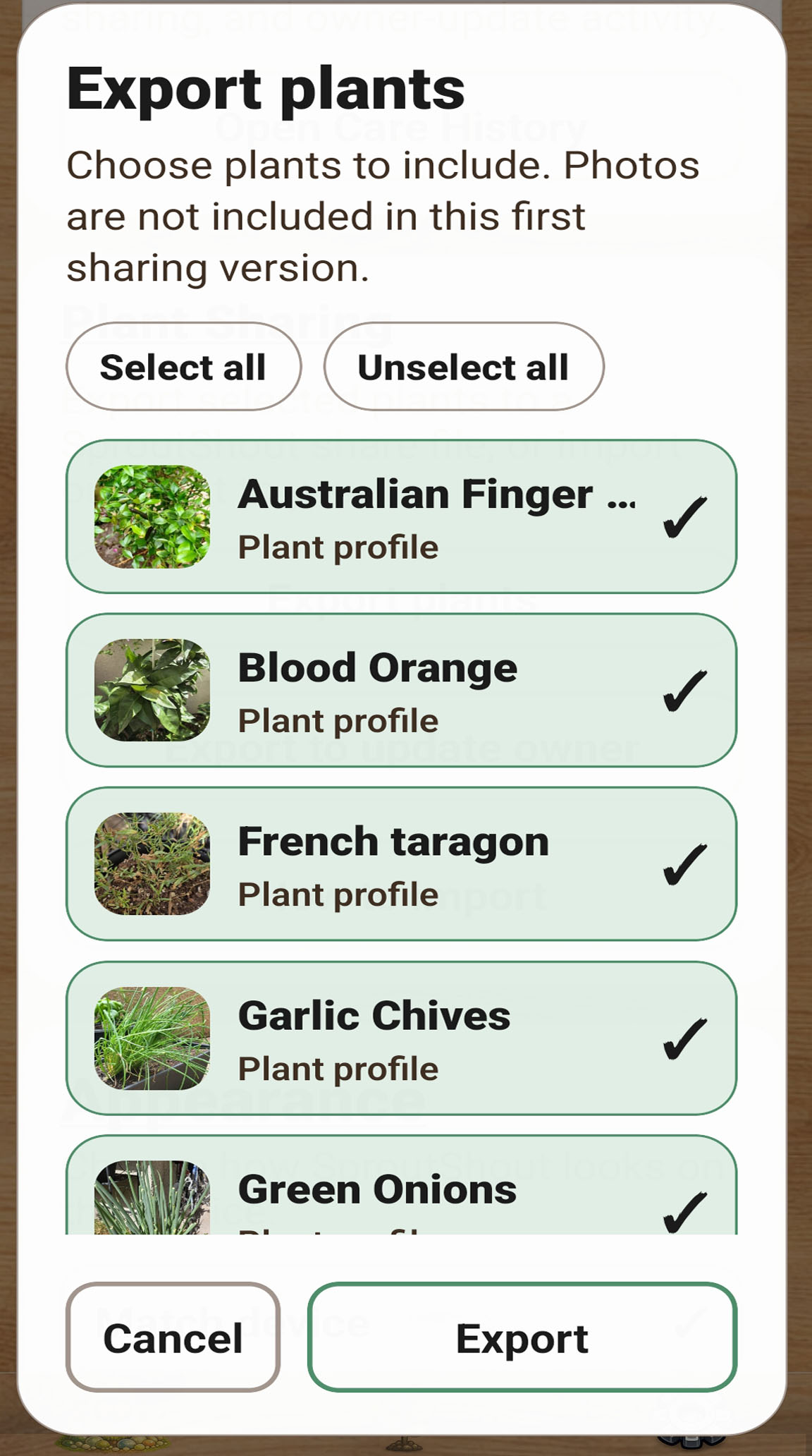SproutShout plant sharing screens